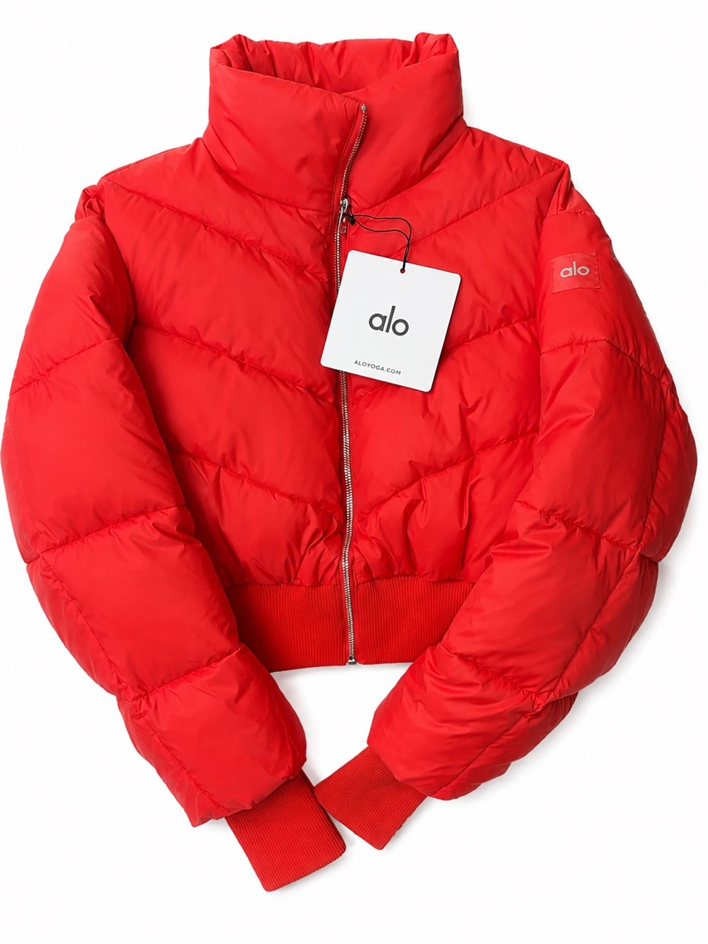 ALO Yoga Bright Red Crop Atmosphere Puffer